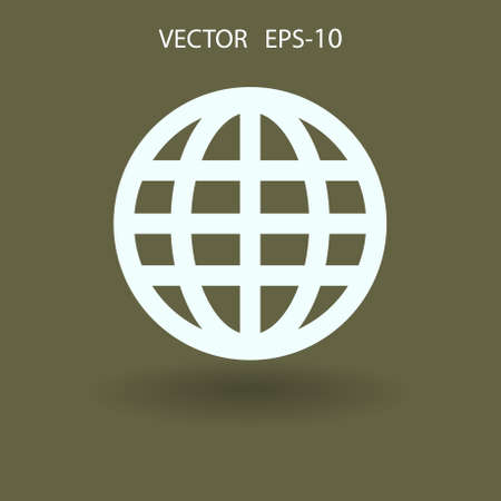 Flat icon of globe. vector illustrationのイラスト素材