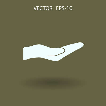 Flat Holding palm icon, vector illustrationのイラスト素材