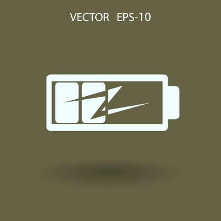 Flat battery low power icon, vector illustrationのイラスト素材