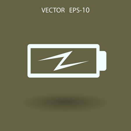Flat battery low power icon, vector illustrationのイラスト素材