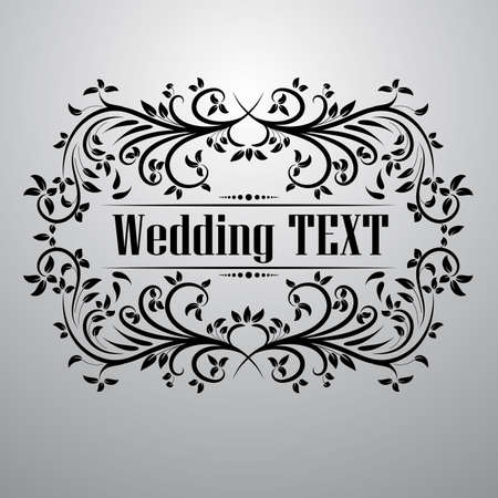 Vintage decor elements vector Frame. Wicker lines design. Floral calligraphic elegant ornament for weddingのイラスト素材