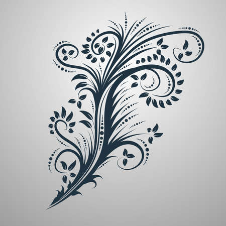 Vintage decor element. Vector wicker lines. Floral calligraphic elegant ornamentのイラスト素材