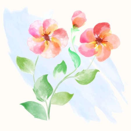 Beautiful flowers watercolor vector illustration for Mothers Day, wedding, birthday, Easter, Valentines Day. Spring or Summer composition.のイラスト素材