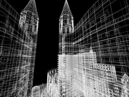 Abstract architecture background illustrationの写真素材