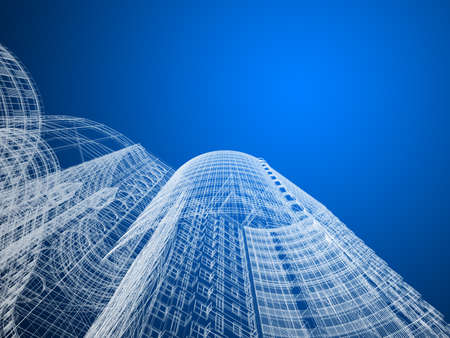 Abstract architecture background 3D illustrationの写真素材