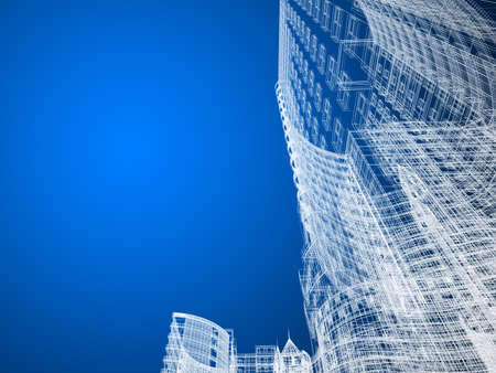 Abstract architecture background 3D illustrationの写真素材