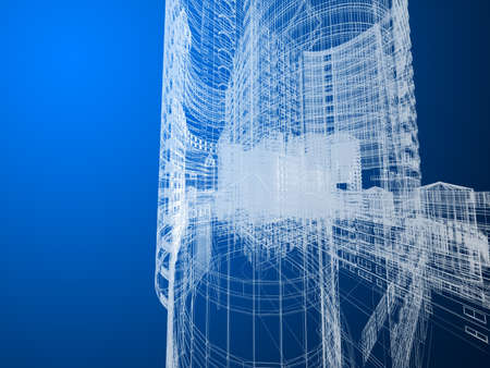 Abstract architecture background 3D illustrationの写真素材