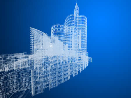 Abstract architecture background 3D illustrationの写真素材