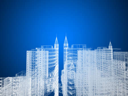 Abstract architecture background 3D illustrationの写真素材