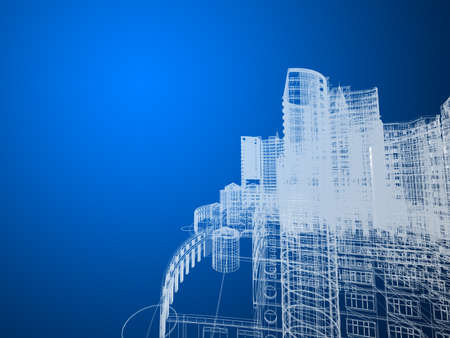 Abstract architecture background 3D illustrationの写真素材