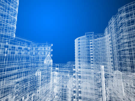Abstract architecture background 3D illustrationの写真素材