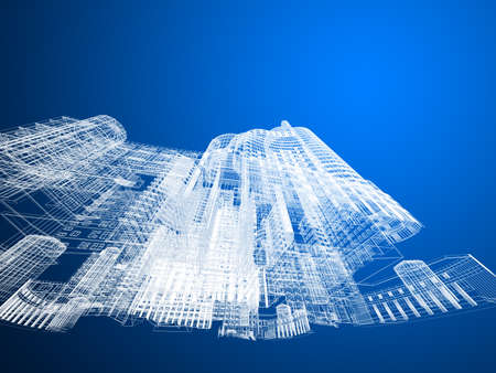 Abstract architecture background 3D illustrationの写真素材