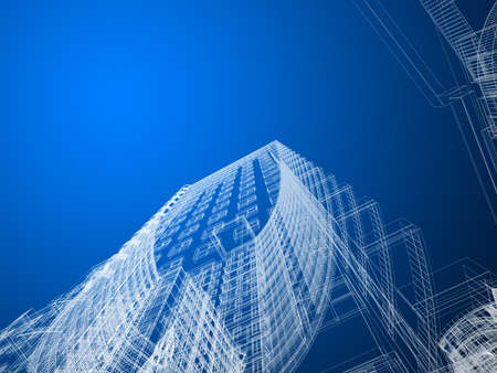 Abstract architecture background 3D illustrationの写真素材