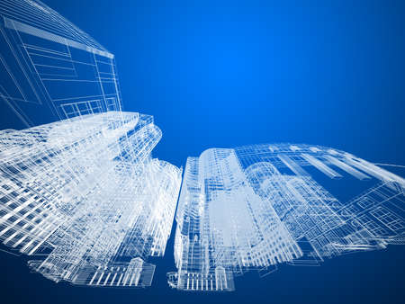 Abstract architecture background 3D illustrationの写真素材