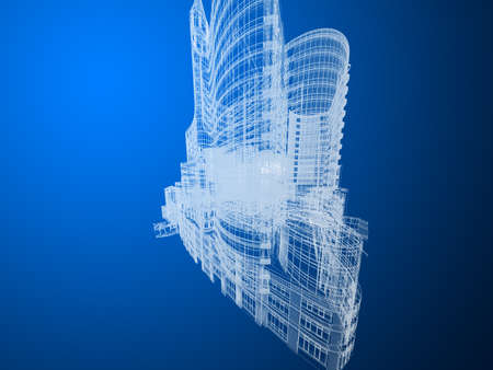 Abstract architecture background 3D illustrationの写真素材