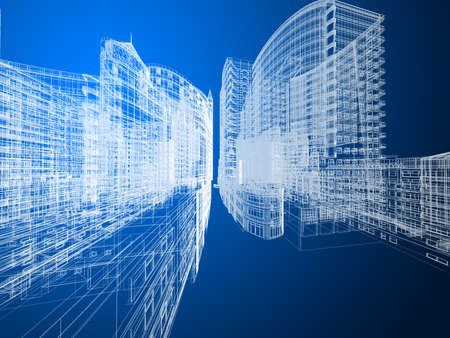 Abstract architecture background 3D illustrationの写真素材