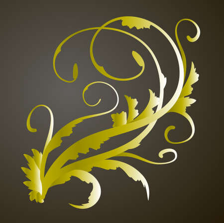 Vintage gold decor element. Vector wicker lines. Floral calligraphic elegant ornamentのイラスト素材