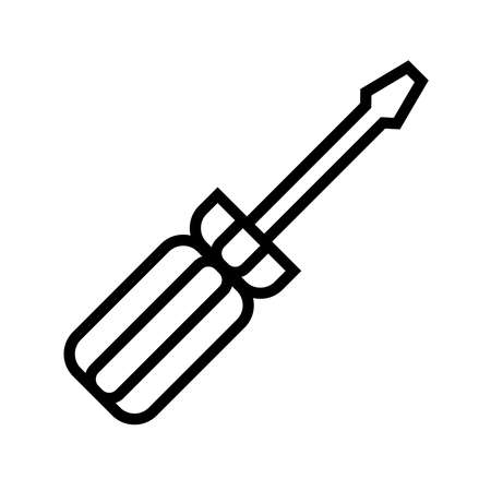 screw driver icon vector isolated on white backgroundのイラスト素材