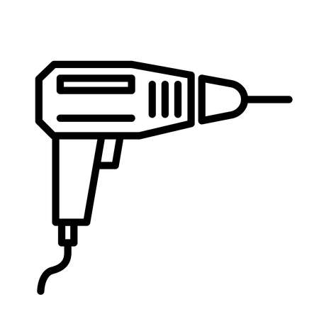 Drill linear style icon. Vector illustration isolated on white backgroundのイラスト素材