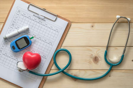 World diabetes day, National American diabetic awareness month concept with blood drop examination...