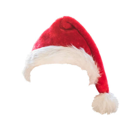 Santa Claus helper hat costume isolated on white background with clipping path for Christmas and New Year holiday seasonal celebration design decoration.の写真素材
