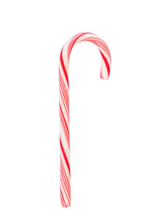 Candy cane (isolated on white background with clipping path) sugar sweet food for Christmas template...