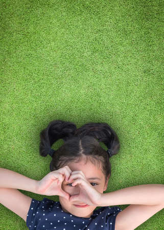 Children's eye health and child's eyesight healthcare awareness concept with happy kid looking...