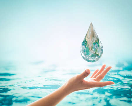 Saving water and world environmental protection concept.の写真素材