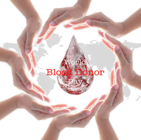 World blood donor day and National blood donor month for donation charity concept.の写真素材
