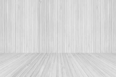 Wood floor perspective view on wooden texture wall in light white grey color background for sauna room interior design decoration backdropの写真素材