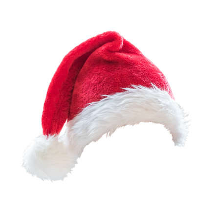 Santa Claus helper red hat costume isolated on white background with clipping path for Christmas and New Year holiday seasonal festive celebration design decoration.の写真素材
