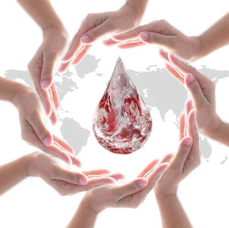 World blood donor day and National blood donor month for donation charity concept.の写真素材