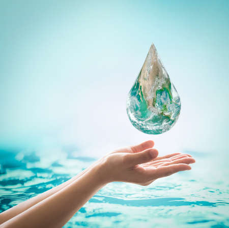 Saving water and world environmental protection concept.の写真素材