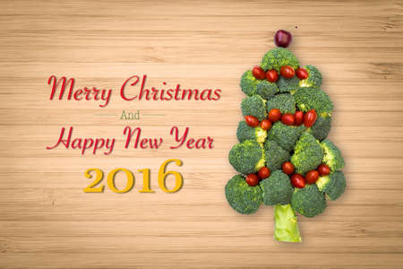 Happy new year and Merry Christmas veggie decorative symbolic design backgroundの写真素材