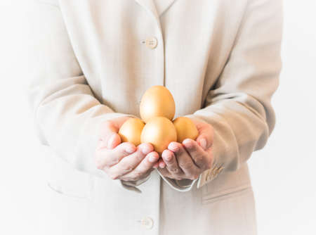 Golden egg opportunity concept of investment and a chance to be richの写真素材