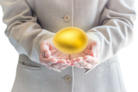 Golden egg opportunity with retirement planning conceptの写真素材