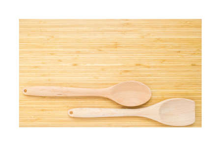 Kitchen utensils on wooden boardの写真素材