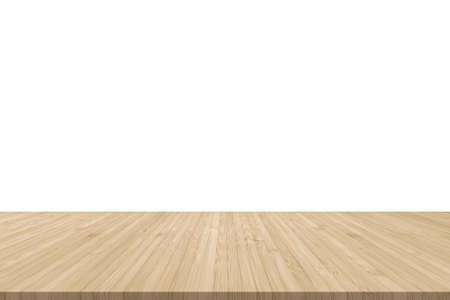 Wood floor texture in light cream beige brown color tone  isolated on white wall backgroundの写真素材
