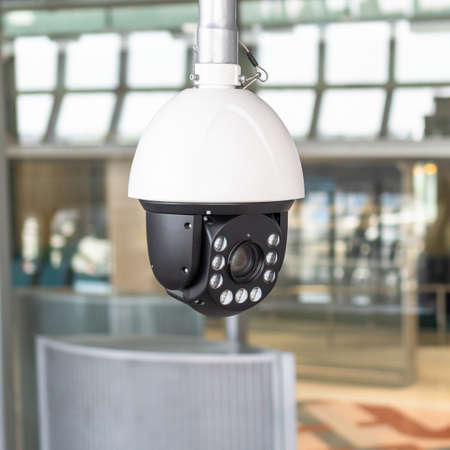 CCTV IP camera security system with surveillance monitoring, digital video recording technology for...