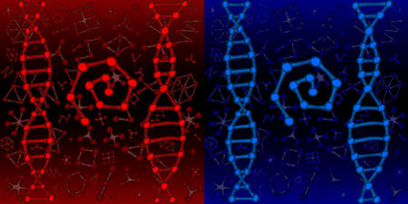 Chemistry or biology DNA genetic background template red and blue vectorのイラスト素材