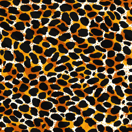 Seamless leopard, ocelot or wild cat fur pattern printのイラスト素材
