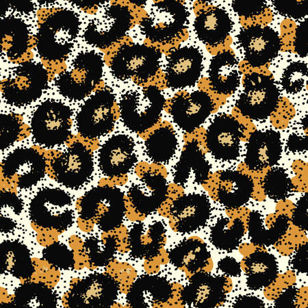 Seamless leopard, ocelot or wild cat fur pattern printのイラスト素材