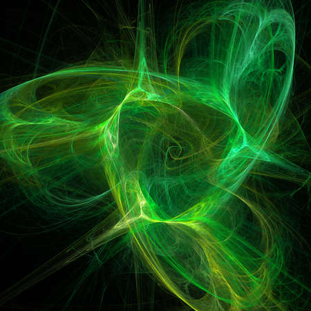 Green light mix vertigo helix clouds curves futuristic fractal digital artの写真素材