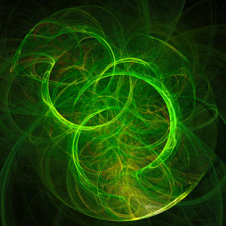 Abstract background with bright green circle on black background.の写真素材