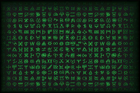 Digital green matrix and computer code symbols vector bsckground.
