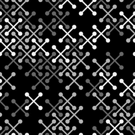 Vector seamless pattern. Abstract hipster background. Monochrome geometric print. Trendy black and white texture. Black and white crosses or pluses. Modern simple graphic design.のイラスト素材