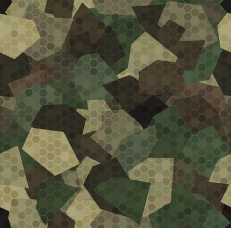Woodland forest camouflage. Seamless pattern background textureのイラスト素材