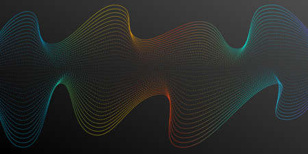 Abstract simple background rainbow line on black gradient backdrop