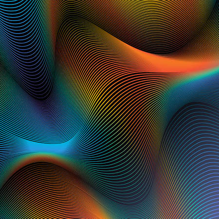 Abstract simple background rainbow line on black gradient backdrop