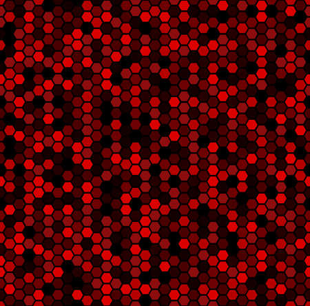 Monochrome seamless honey pattern with halftone hex cells in linear style
